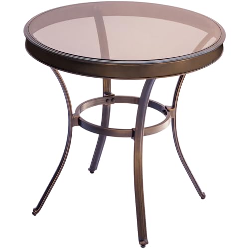 Hanover Traditions 3-Piece Patio Bistro Set with 2 Swivel Rockers and Glass-Top Table Red