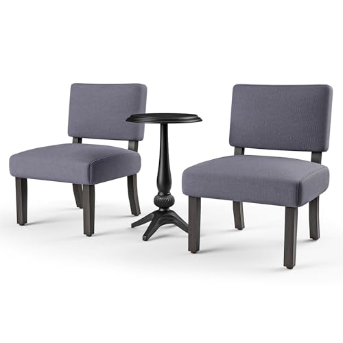 Furniture of America Jetson 3-Piece Wood Accent Table and Chair Set Grey