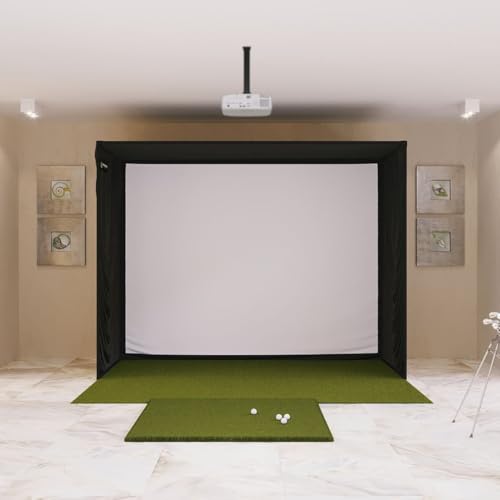 The Indoor Golf Shop SIG10 Golf Simulator Studio Package with 5' x 5' Mat Green