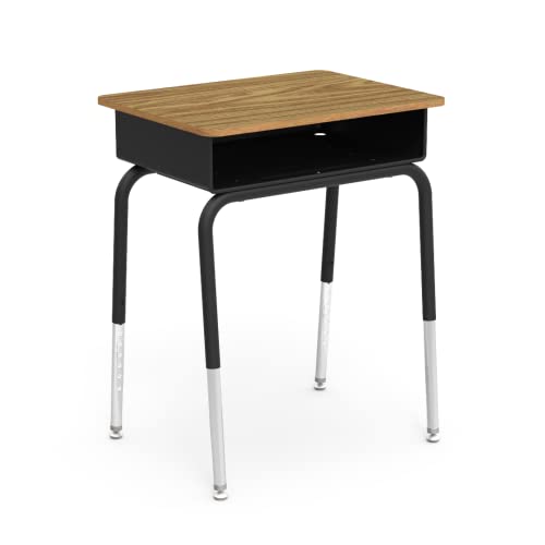 Virco Adjustable Student Desk 20-Pack with Book Box Medium Oak