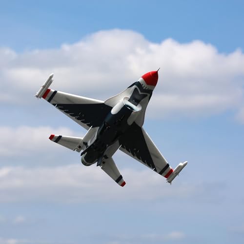 E-flite RC Airplane F-16 Thunderbirds 70mm EDF Jet BNF Basic Red/White