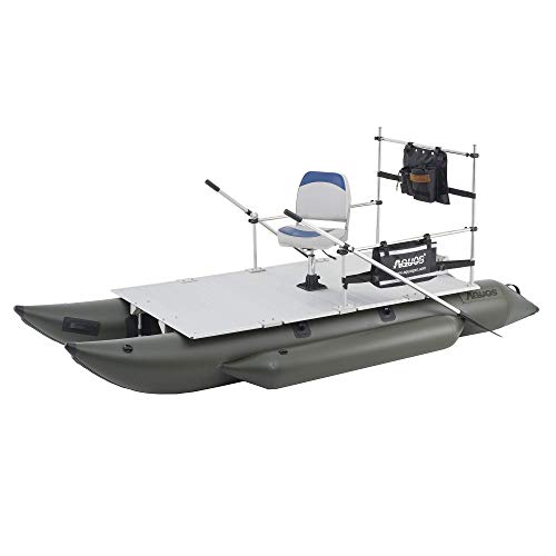 AQUOS Heavy-Duty 12.5ft Inflatable Pontoon Boat Green