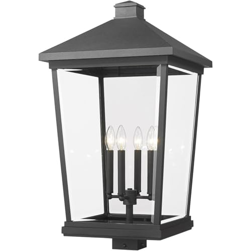 Z-Lite 4 Light Outdoor Post Mount Fixture Black