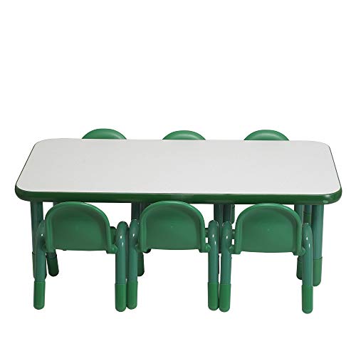 Angeles Baseline Preschool Rectangular Table & Chair Set Solid Green