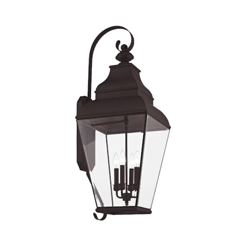 Livex Outdoor Wall Lantern 4 Light Black