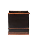 Garden Artisans Zarif Elegant 17 Inch Square Copper Planter Grey Finish With Copper Highlights
