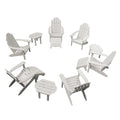 Highwood Classic Adirondack Westport 12 Pc Firepit Set Harbor Gray