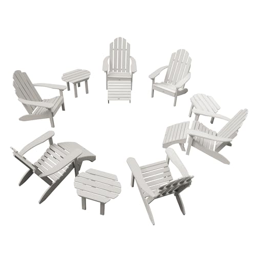 Highwood Classic Adirondack Westport 12 Pc Firepit Set Harbor Gray