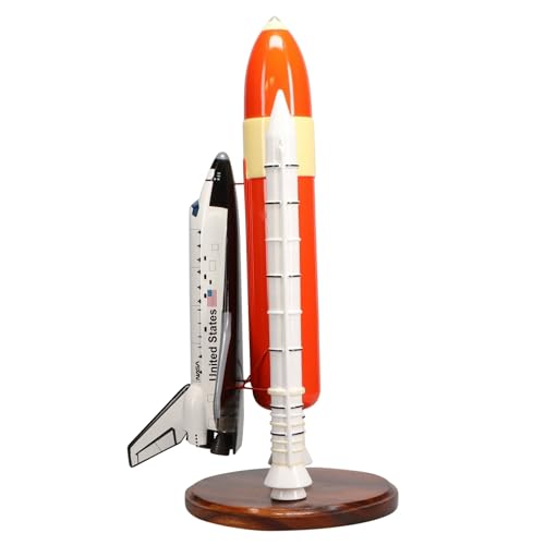 High Flying Models Space Shuttle Discovery with Booster Large Mahogany Sculpture Multicolor