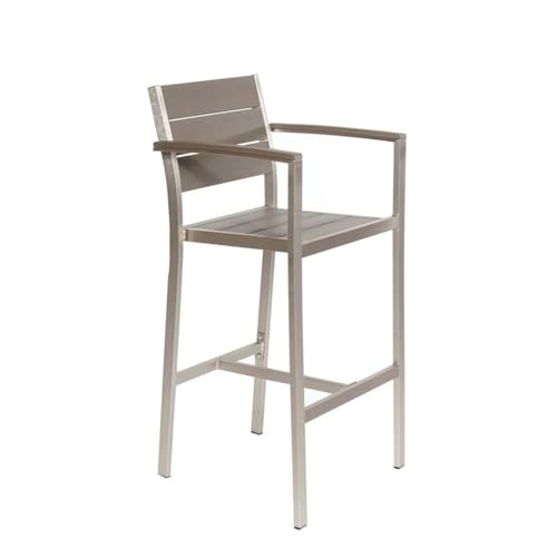 Pangea Home Breeze 44" Aluminum Outdoor Bar Stools Set of 6 Grey