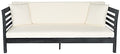 Safavieh Outdoor Collection Malibu Acacia Wood Cushion Day Bed Dark Slate Gray/Beige