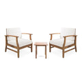 Christopher Knight Home Perla Outdoor 2 Seater Acacia Wood Bistro Set Teak + Cream