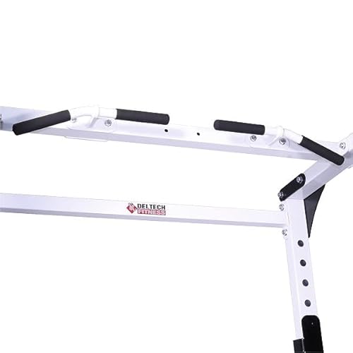 Deltech Fitness Squat Rack with LAT Attachment & 200lb Weight Stack