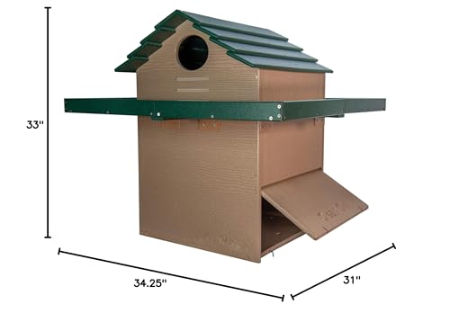 JCs Wildlife X Large Deluxe Poly Barn Owl Box with Exercise Platform Multicolored