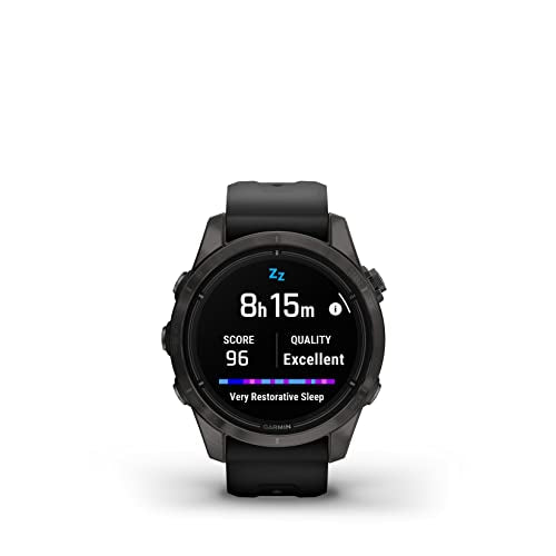 Wearable4U Garmin epix Pro (Gen 2) Sapphire Edition Smartwatch with Black White Earbuds Bundle Carbon Gray Titanium/Black