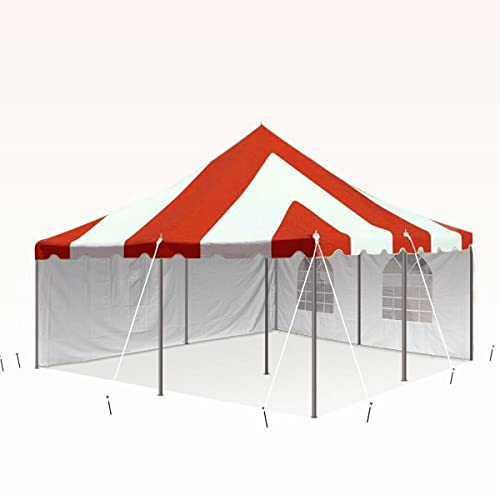 TentandTable 20x20 Premium Outdoor Wedding Canopy Tent with Sidewalls Red