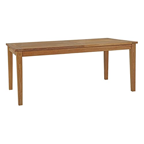 Modway Marina 9 Piece Outdoor Patio Teak Dining Set Natural White
