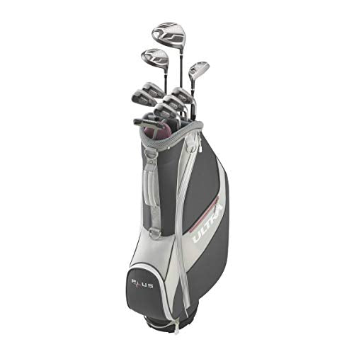 WILSON Women's Ultra Plus Complete Set - Ladies Right Hand, Cart Bag Gray/Pink