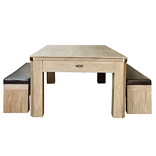 Hathaway Newport 7-ft Pool Table Combo Set with Benches Rustic Gray