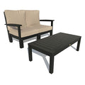Highwood Bespoke Deep Seating Loveseat and Conversation Table Dune/Black