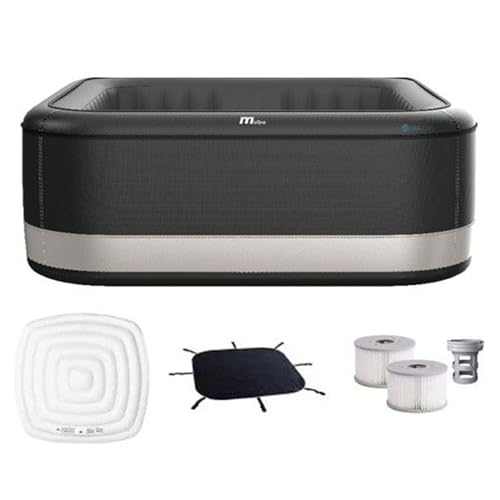 M Spa Premium Series Portland Square Inflatable Outdoor Spa Black