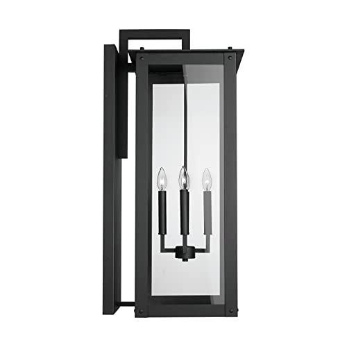 Capital Lighting Fixture Company Hunt Urban/Industrial Outdoor Wall Lantern 4-Light Clear Glass Black