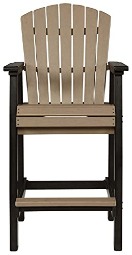 Signature Design by Ashley Fairen Trail 30" HDPE Outdoor Barstool 2 Count Black & Brown