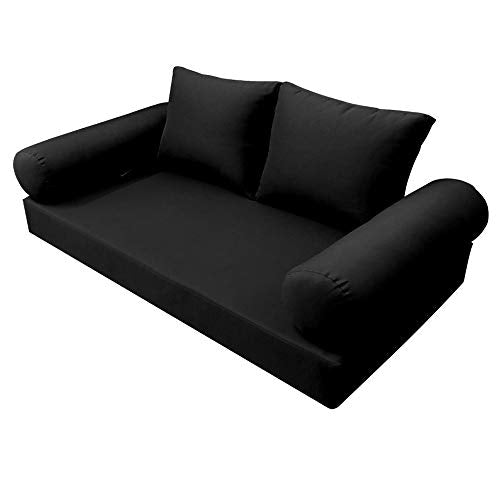 Prolinemax Twin Size 5PC Knife Edge Outdoor Daybed Cushion Set Black