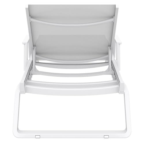Compamia Tropic Arm Sling Chaise Lounge White Frame White Sling