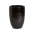 Emissary Black Stoneware Round Planter 18in x 26in