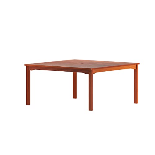 Amazonia Venice 9-Piece Outdoor Armless Square Dining Set Eucalyptus Wood