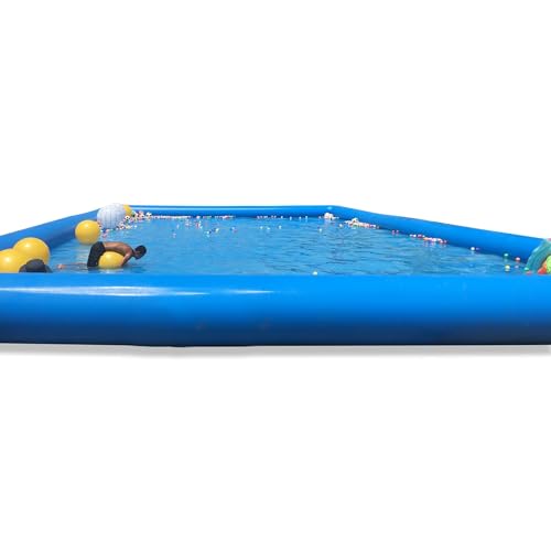 INTSUPERMAI Blue Inflatable Above Ground Pool 26.2×26.2×2ft with 110V Blower