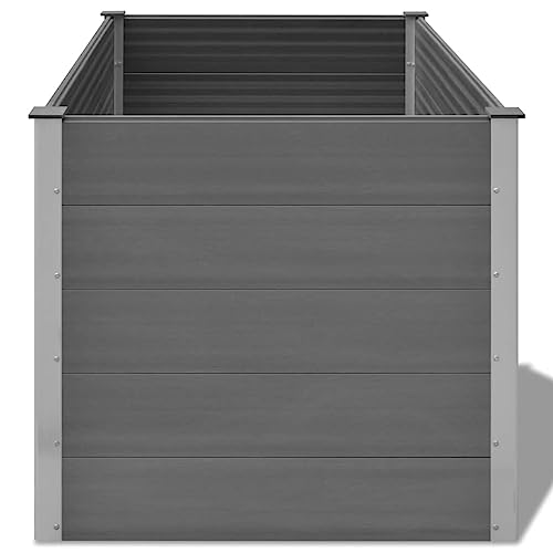 Garden Raised Bed WPC 59.1"x39.4"x35.8" Gray Self-Watering Flower Pot - White, Black, and Other