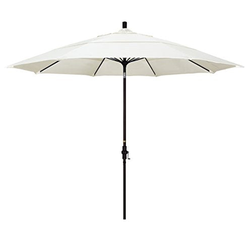California Umbrella 11' Round Crank Lift Patio Umbrella Bronze Finish Sunbrella Canvas