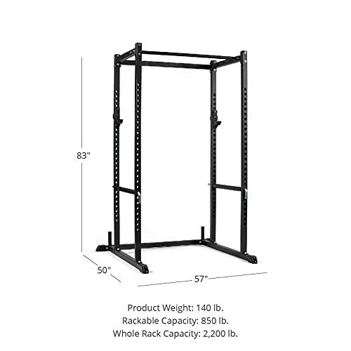 Titan Fitness T-2 Series Power Rack with J-Hooks and Pull-Up Bar Black