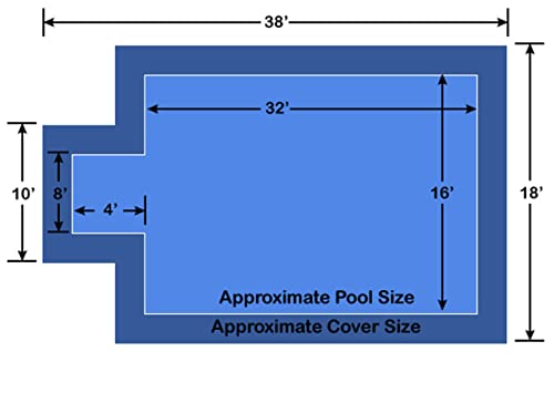 Loop-Loc Ultra-Loc III Solid Blue In-Ground Pool Safety Cover 16' x 32' with Center End Step