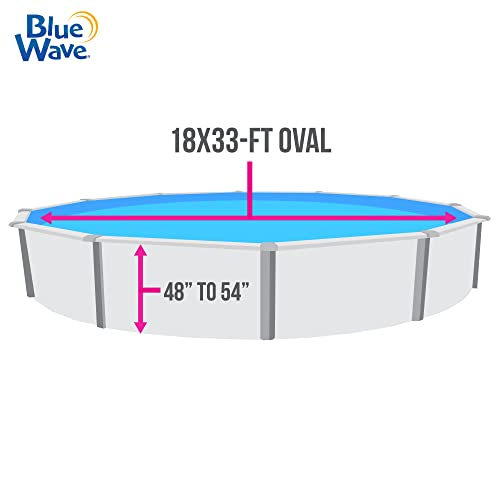 Blue Wave Emerald Coast Oval Overlap Pool Liner 18x33 Blue