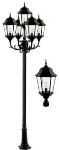 DABMAR LIGHTING INC GM2308-B 5-Light Post Fixture with Clear Glass