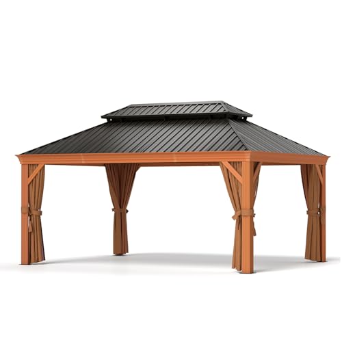 Jolydale Sonegra 10' x 12' Permanent Hardtop Gazebo Brown7