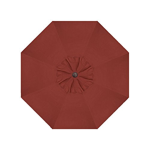 Treasure Garden Deluxe Auto-Tilt 11ft Market Umbrella Sunbrella Henna w/Bronze Frame
