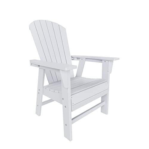 WO WESTIN OUTDOOR 5 PCS Adirondack Patio Dining Set with Square Table and Armchairs White
