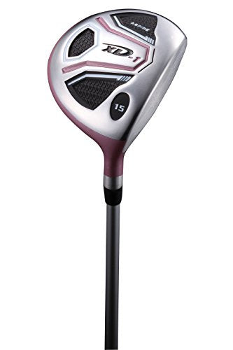 Aspire XD1 Ladies Womens Complete Golf Clubs Set Titanium Driver, Fairway, Hybrid, Irons, Putter, Stand Bag, 3 H/C's Pink