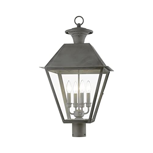 Livex Wentworth 4-Light Outdoor Post Top Lantern 27.5" Tall Black