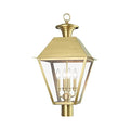 Livex Wentworth 4 Light Outdoor Post Top Lantern 27.5 Inches Tall Natural Brass