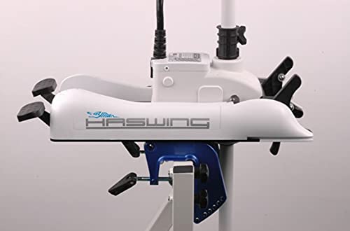 PARKHO HASWING Electric Trolling Motor 24V 80LB 60 Inch Shaft White w/ Remote Control + Foot Controller