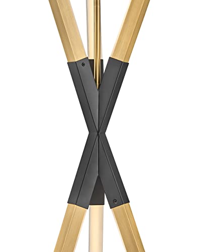 Hinkley Fredrick Ramond Rae Medium Pendant Integrated LED Lacquered Brass Black Accent
