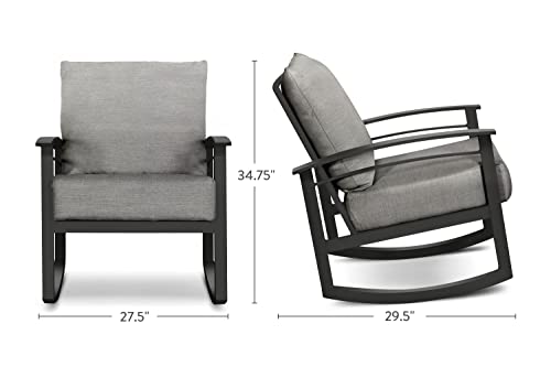 Winston Stanford Cushion Rocking Lounge Chair Textured Pewter