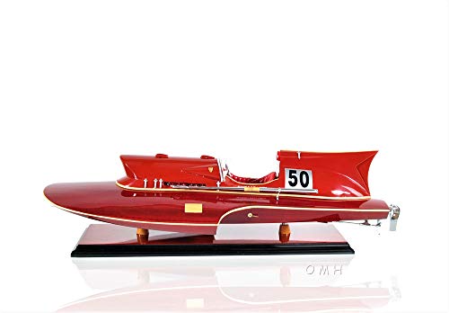 Old Modern Handicrafts Ferrari Hydroplane Wooden Model Medium Red