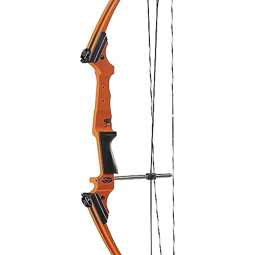 GENESIS Adjustable Lightweight Left-Handed Compound Bow Kit with Quiver, Arm Guard, and Arrows Orange