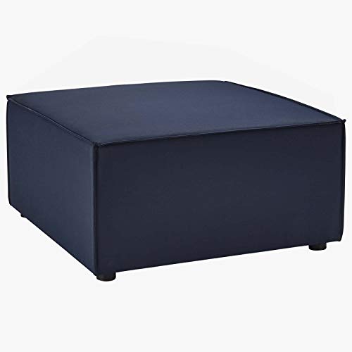 Modway Saybrook Patio Upholstered Loveseat and Ottoman Set Navy